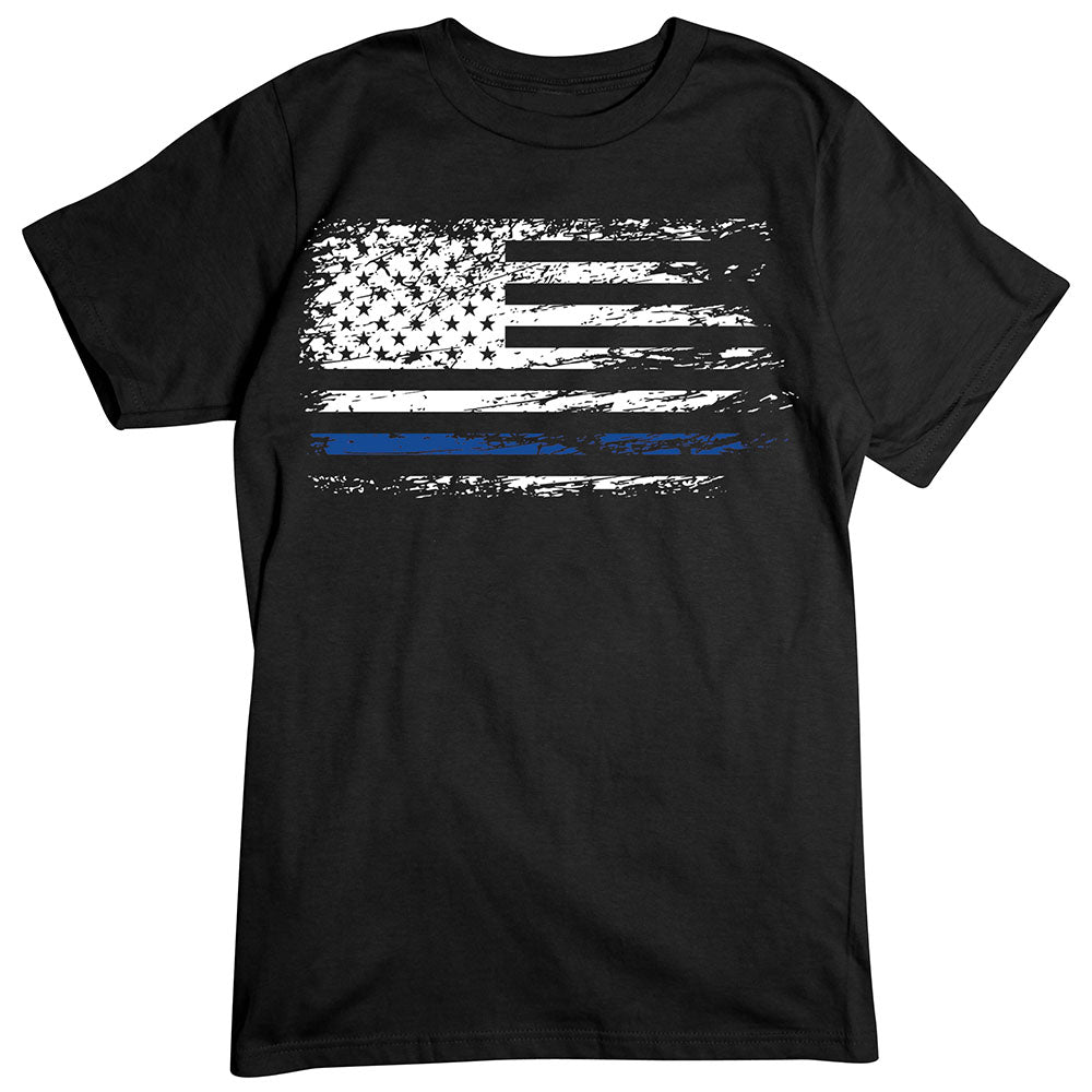 Thin Blue Line Distressed T-Shirt