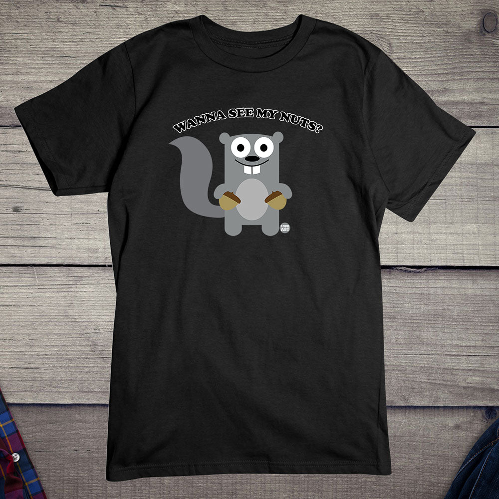 Todd Goldman Art Wanna See My Nuts Squirrel T-Shirt