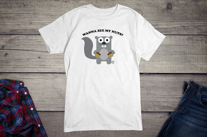 Todd Goldman Art Wanna See My Nuts Squirrel T-Shirt