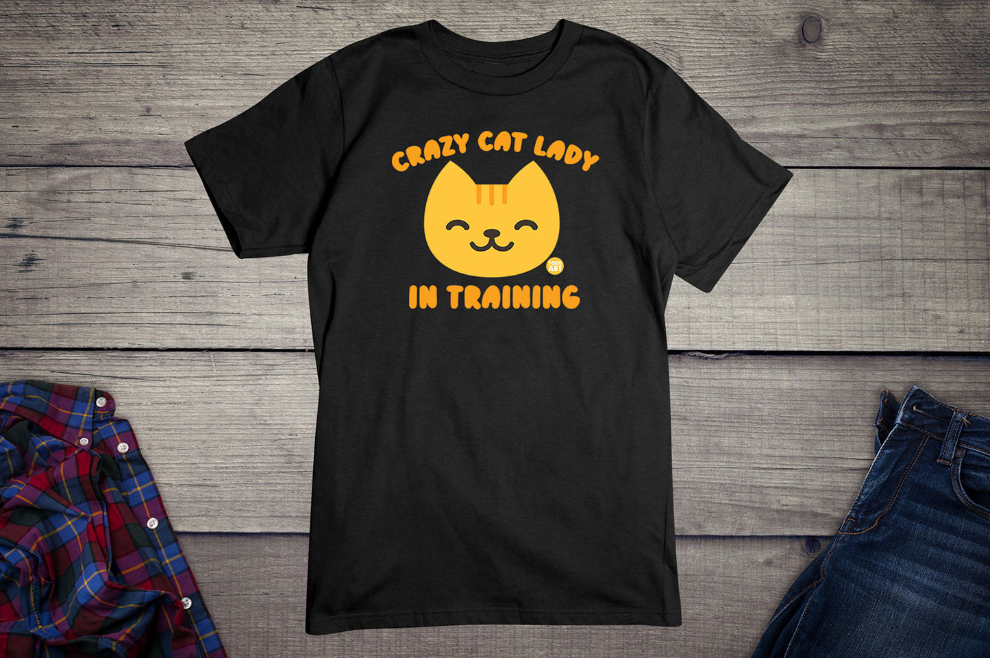 Todd Goldman Art Crazy Cat Lady in Training T-Shirt