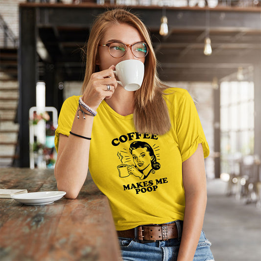 Todd Goldman Art Coffee Makes Me Poop Girl T-Shirt