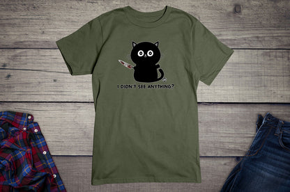 Todd Goldman Art Didn't See Anything Cat T-Shirt