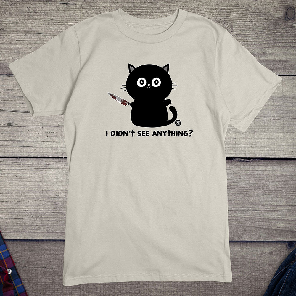 Todd Goldman Art Didn't See Anything Cat T-Shirt