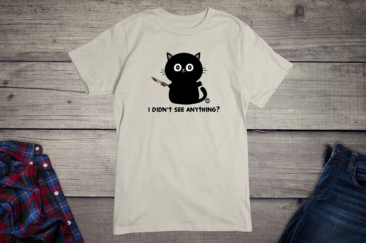 Todd Goldman Art Didn't See Anything Cat T-Shirt