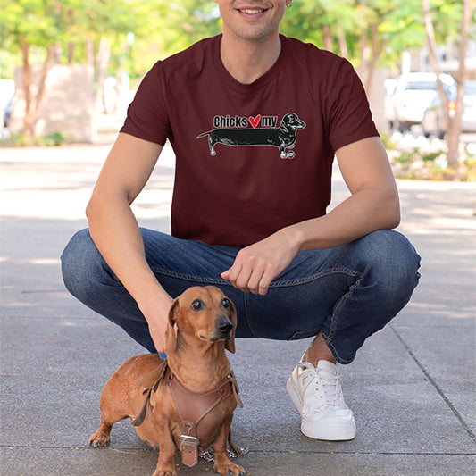 Todd Goldman Art Chicks Love My Wiener Dog T-Shirt