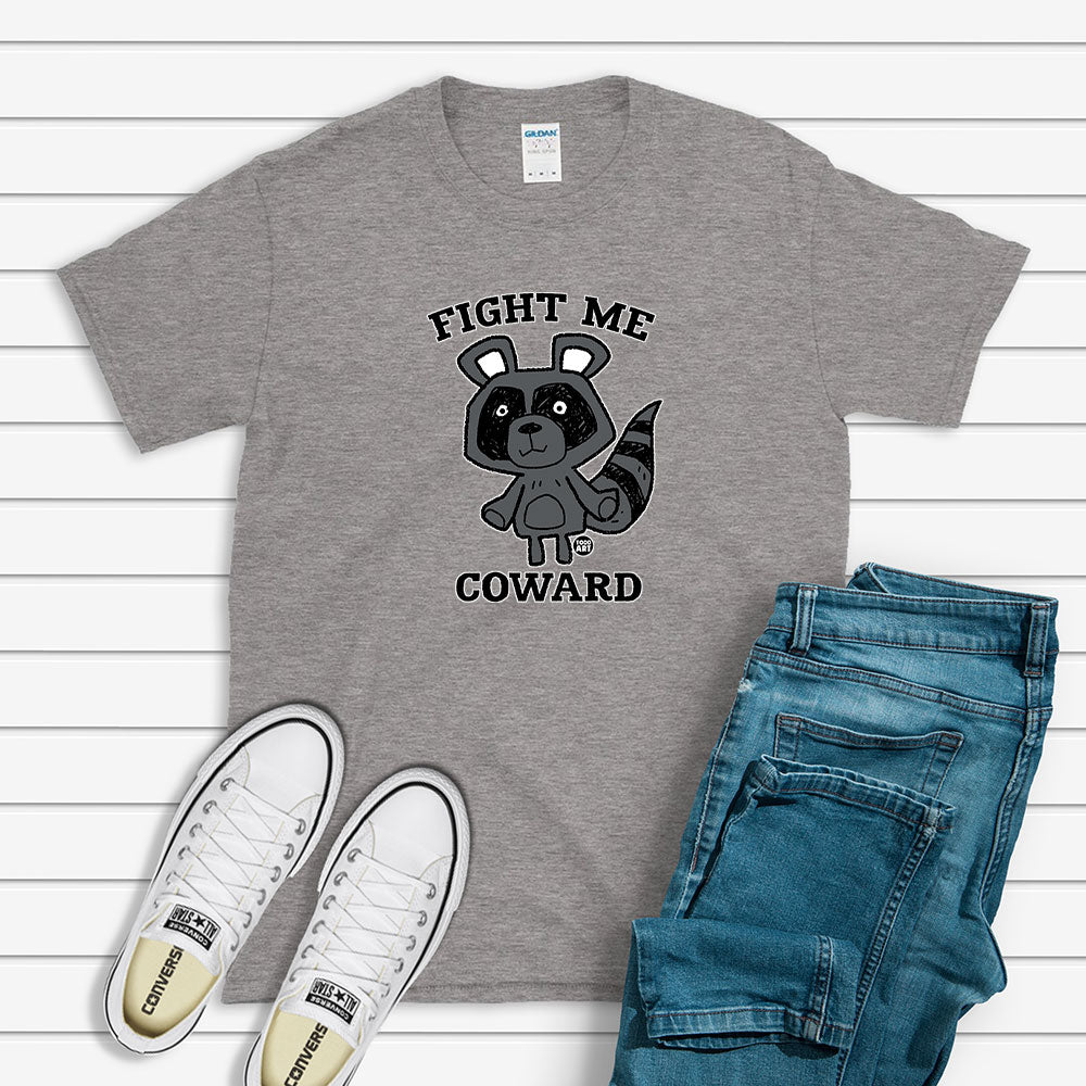 Todd Goldman Art Fight Me Coward Raccoon T-Shirt