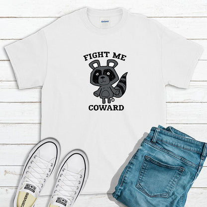 Todd Goldman Art Fight Me Coward Raccoon T-Shirt