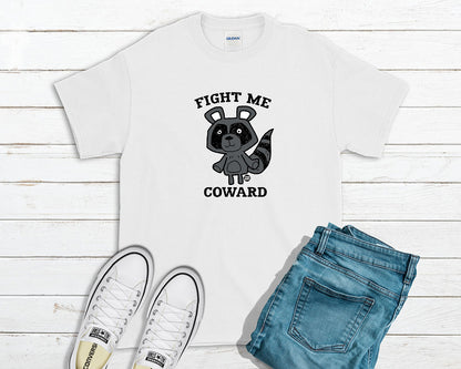 Todd Goldman Art Fight Me Coward Raccoon T-Shirt