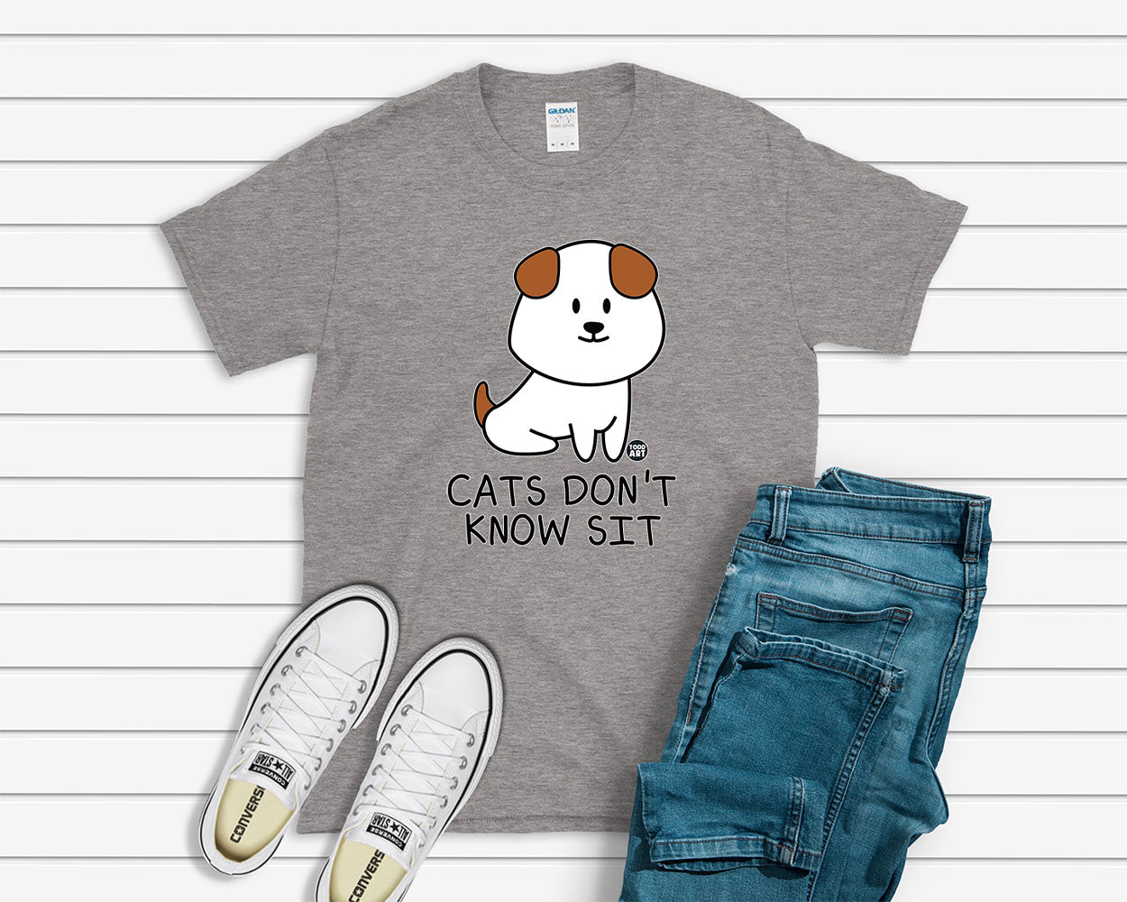 Todd Goldman Art Cats Don't Know Sit T-Shirt