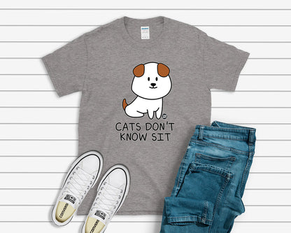 Todd Goldman Art Cats Don't Know Sit T-Shirt