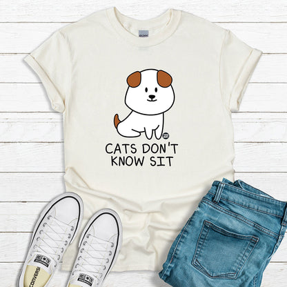 Todd Goldman Art Cats Don't Know Sit T-Shirt