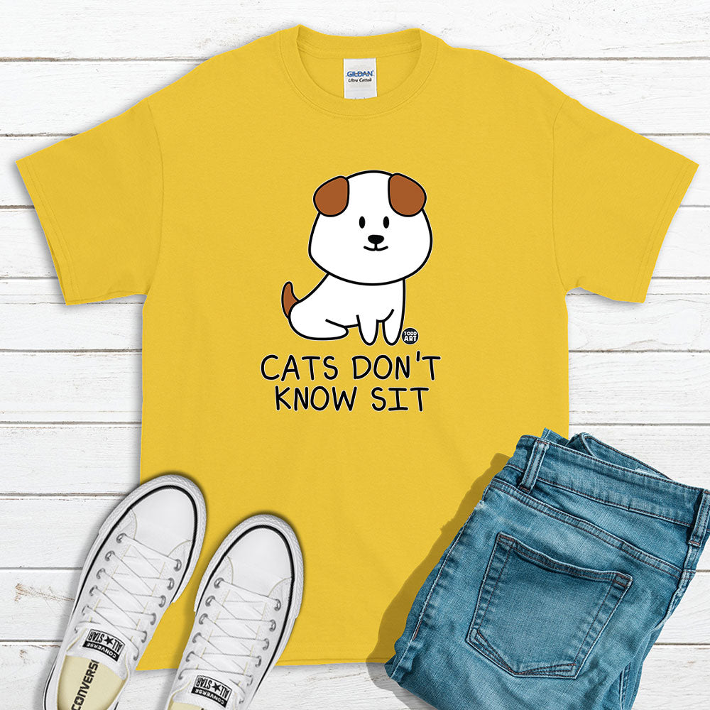 Todd Goldman Art Cats Don't Know Sit T-Shirt