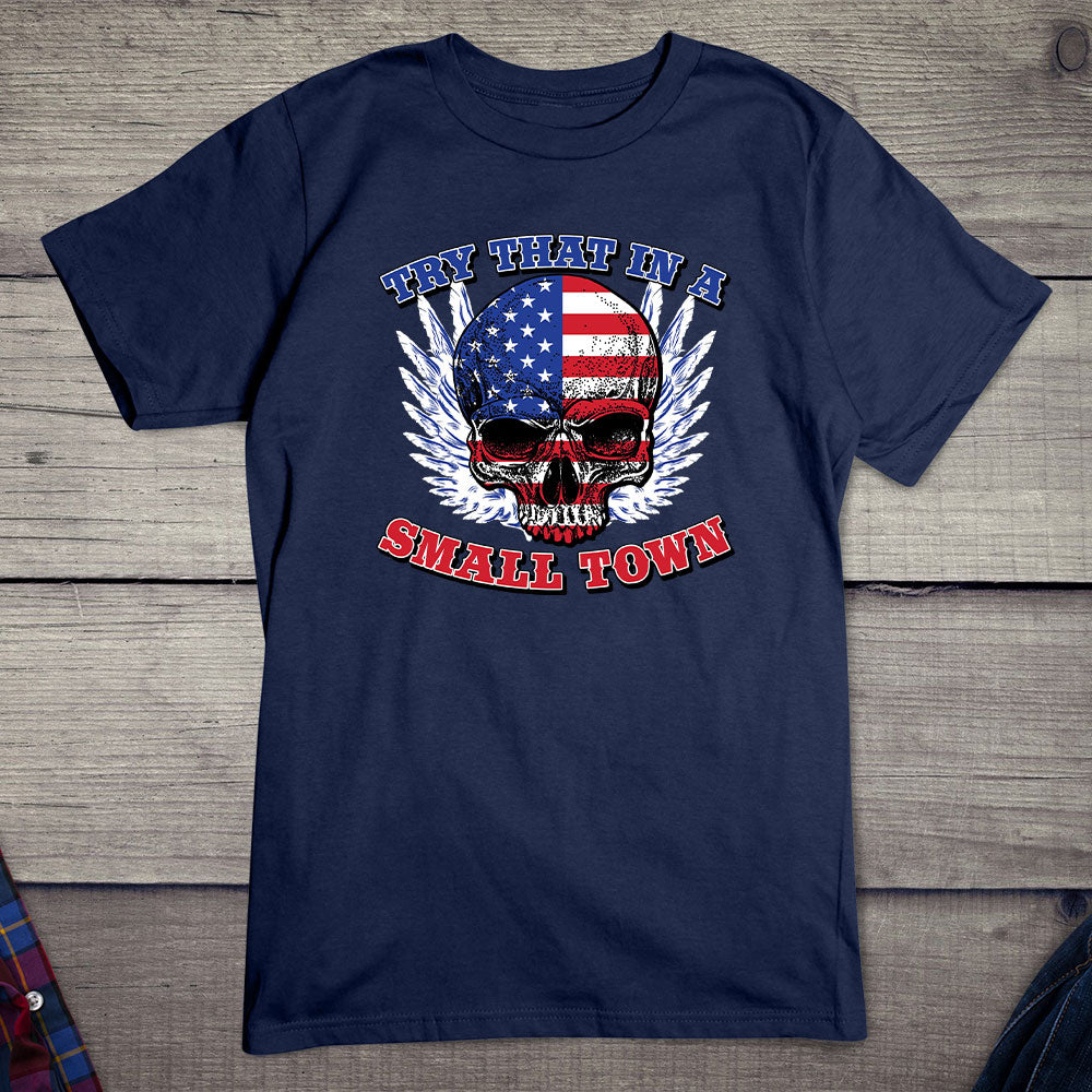 Small Town Skull Flag T-Shirt