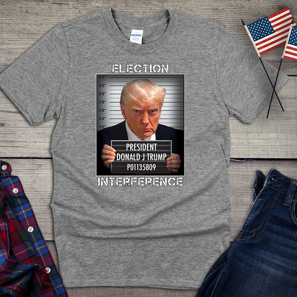 Trump Mugshot T-shirt, Donald Trump Election Interference Tee, Free President Trump Mug Shot Shirt, MAGA, Pro-Trump