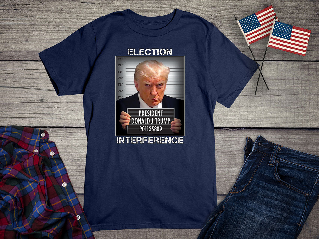 Trump Mugshot T-shirt, Donald Trump Election Interference Tee, Free President Trump Mug Shot Shirt, MAGA, Pro-Trump