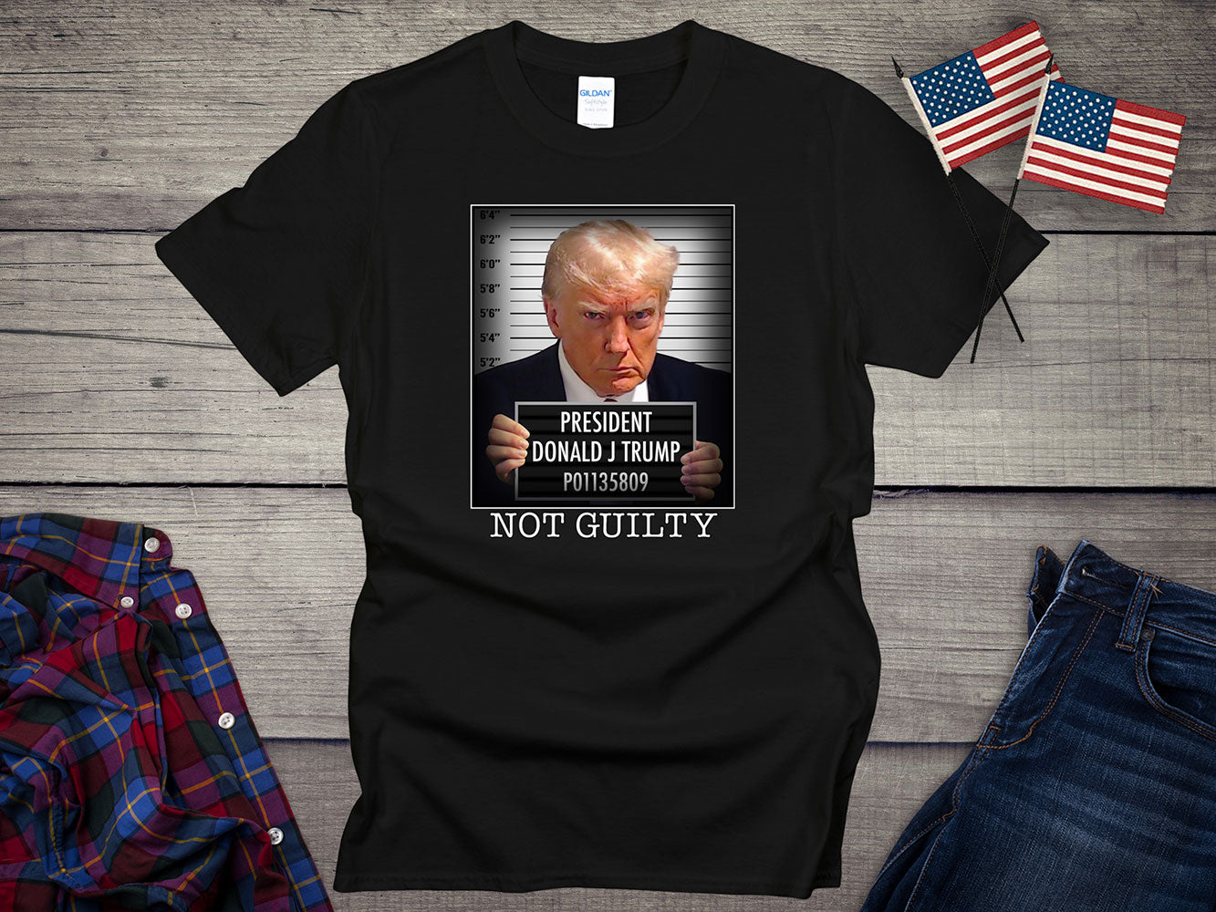 Donald Trump Mug Shot T-shirt, President Trump Not Guilty Tee, Free Trump Mugshot Shirt, Pro-Trump, Inmate, MAGA