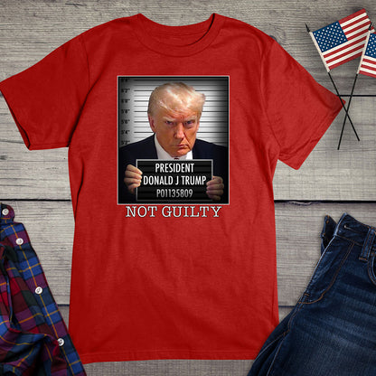 Donald Trump Mug Shot T-shirt, President Trump Not Guilty Tee, Free Trump Mugshot Shirt, Pro-Trump, Inmate, MAGA