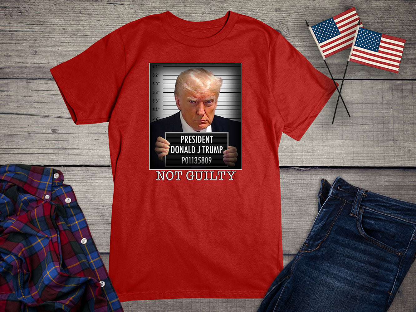 Donald Trump Mug Shot T-shirt, President Trump Not Guilty Tee, Free Trump Mugshot Shirt, Pro-Trump, Inmate, MAGA