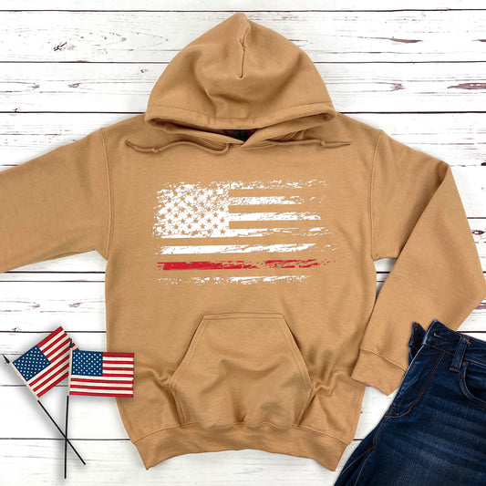 Thin Red Line Flag Hooded Sweatshirt