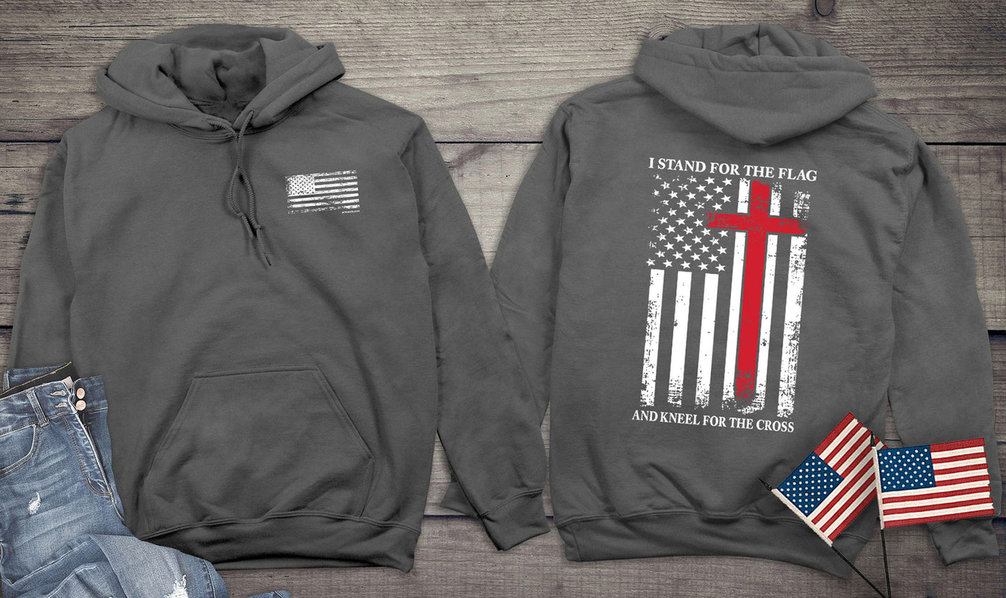 Stand for the Flag, Kneel for the Cross Hooded Sweatshirt