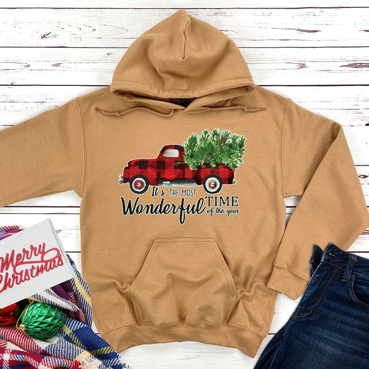 Plaid Truck Hooded Sweatshirt