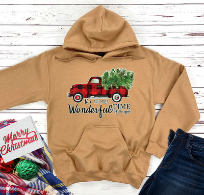 Plaid Truck Hooded Sweatshirt