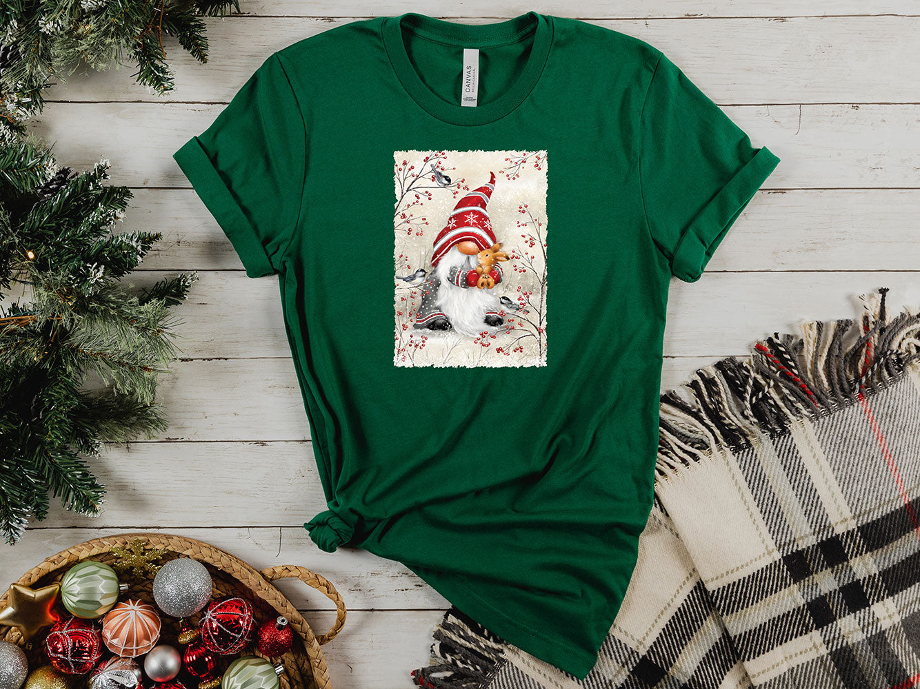 Gnome Hugging Rabbit Tee