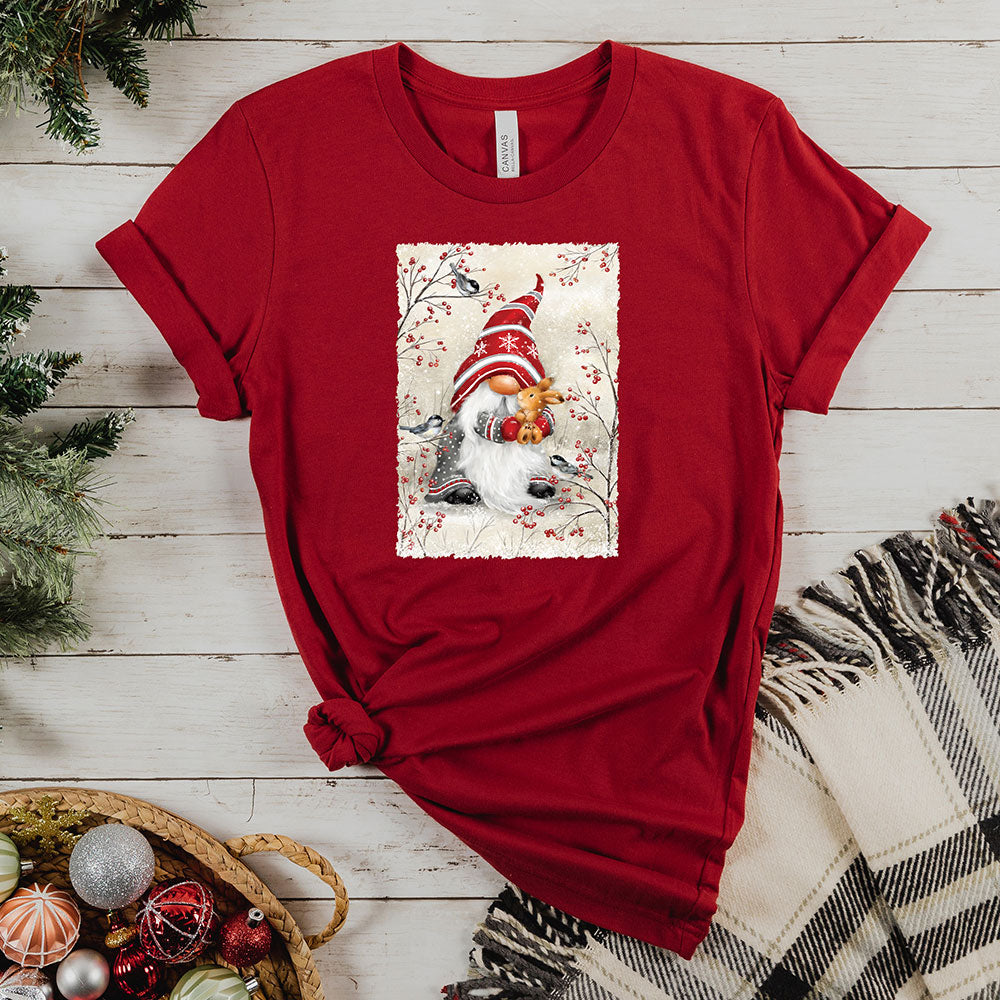 Gnome Hugging Rabbit Tee