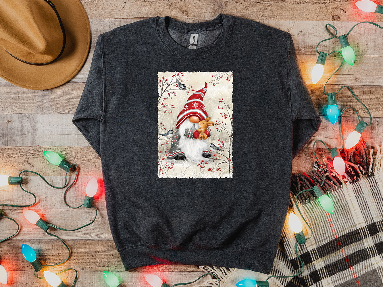 Gnome Hugging Rabbit Sweatshirt