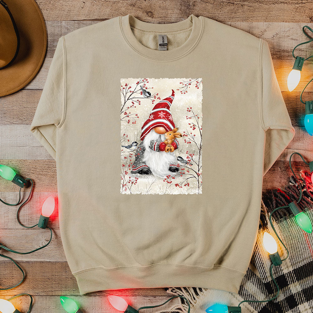 Gnome Hugging Rabbit Sweatshirt