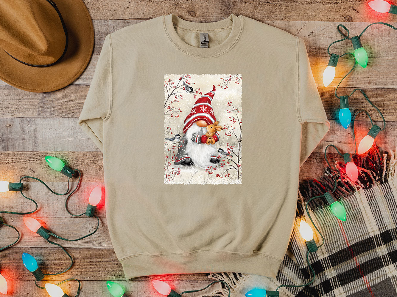 Gnome Hugging Rabbit Sweatshirt