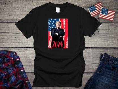 Trump Flag Pose 2024 T-Shirt