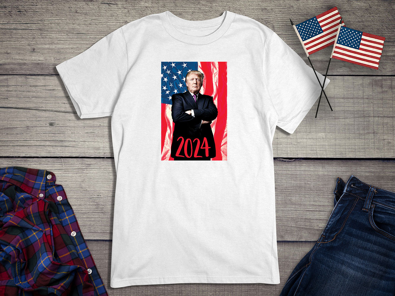 Trump Flag Pose 2024 T-Shirt