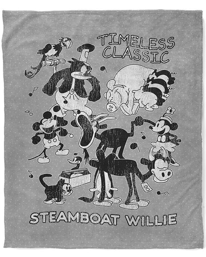 50" x 60" Steamboat Willie Timeless Classic Plush Minky Blanket