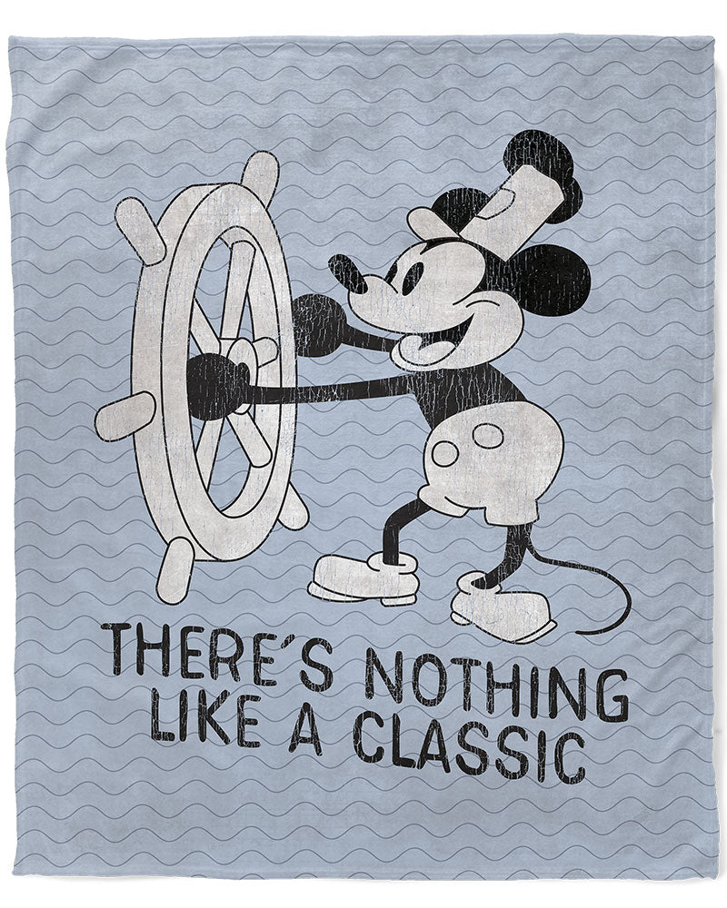 50" x 60" Steamboat Willie Nothing Like A Classic Plush Minky Blanket