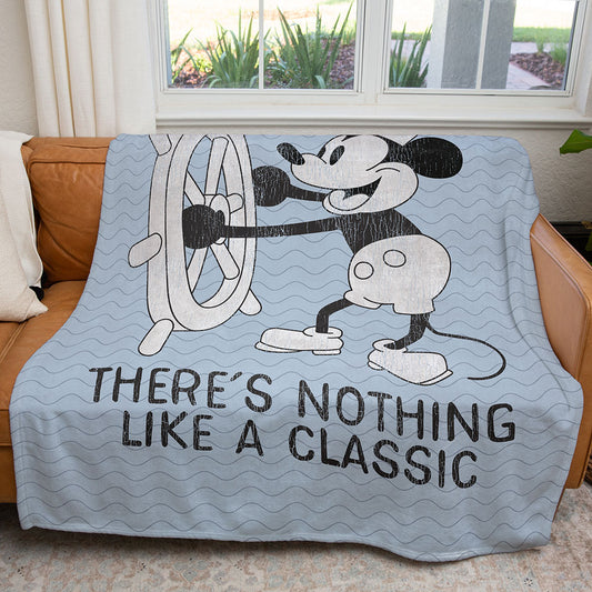 50" x 60" Steamboat Willie Nothing Like A Classic Plush Minky Blanket