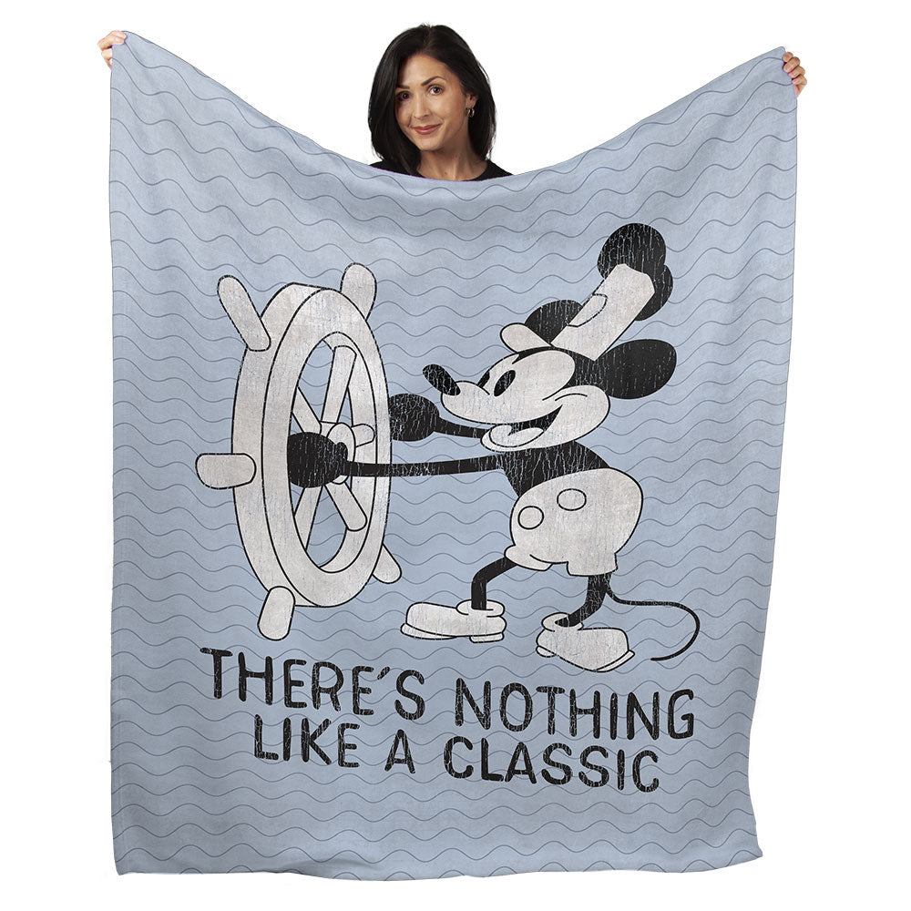 50" x 60" Steamboat Willie Nothing Like A Classic Plush Minky Blanket