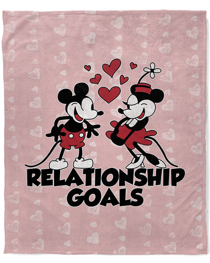 50" x 60" Steamboat Willie Relationship Goals Plush Minky Blanket