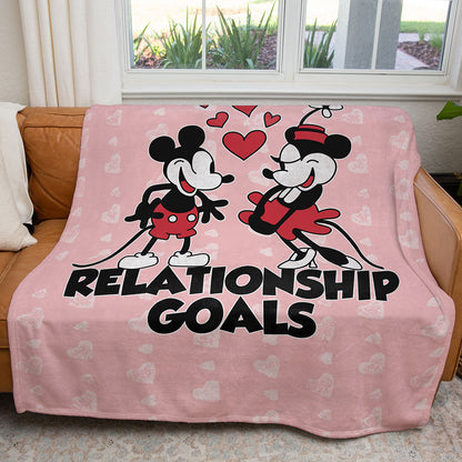 50" x 60" Steamboat Willie Relationship Goals Plush Minky Blanket