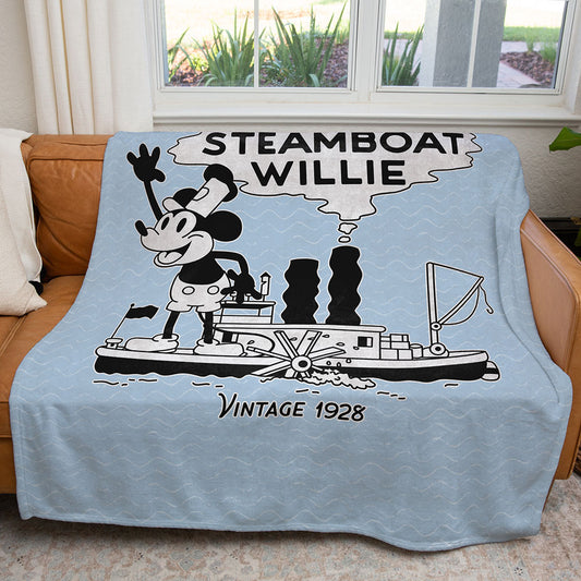 50" x 60" Steamboat Willie Vintage 1928 Plush Minky Blanket