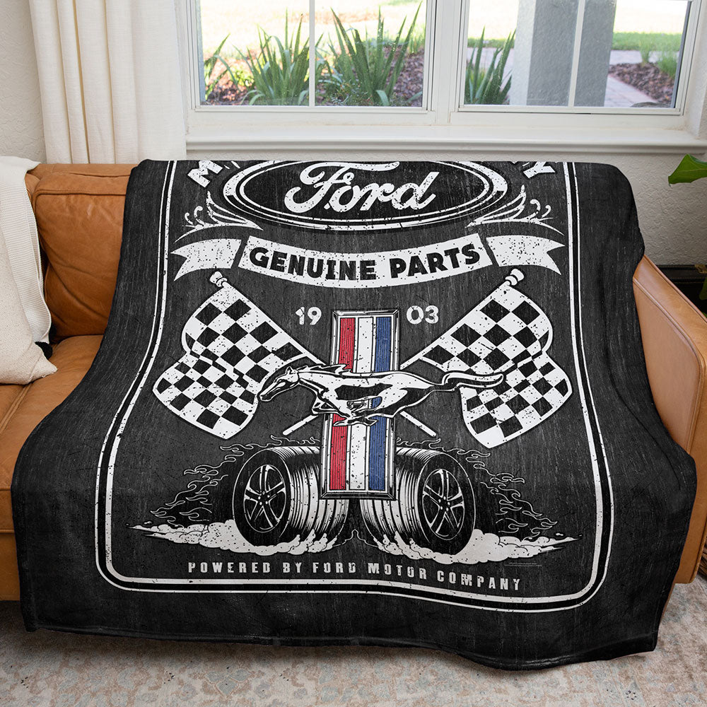 50" x 60" Ford Flags Plush Minky Blanket