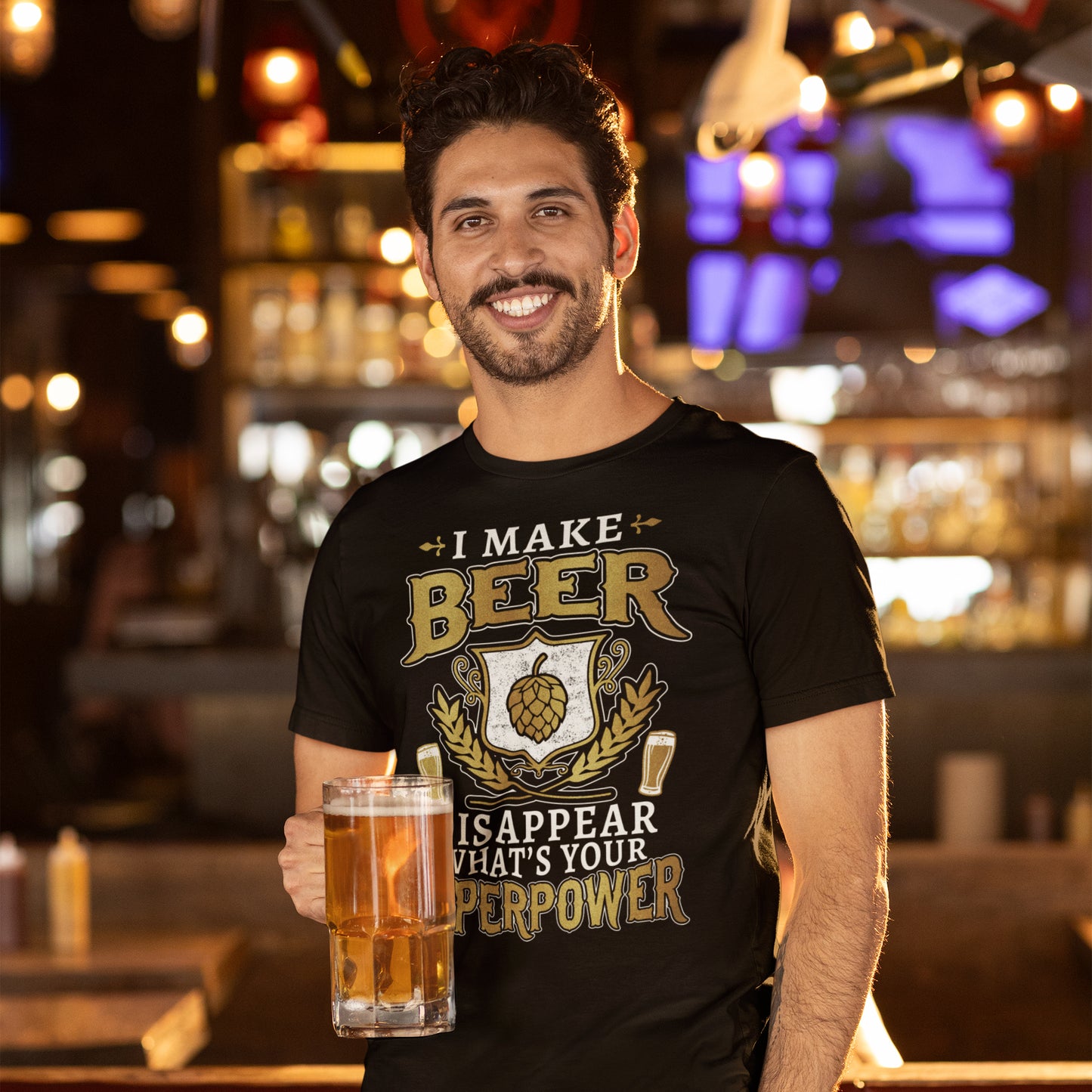 Beer Superpower Metallic T-Shirt