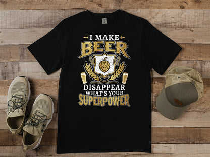 Beer Superpower Metallic T-Shirt