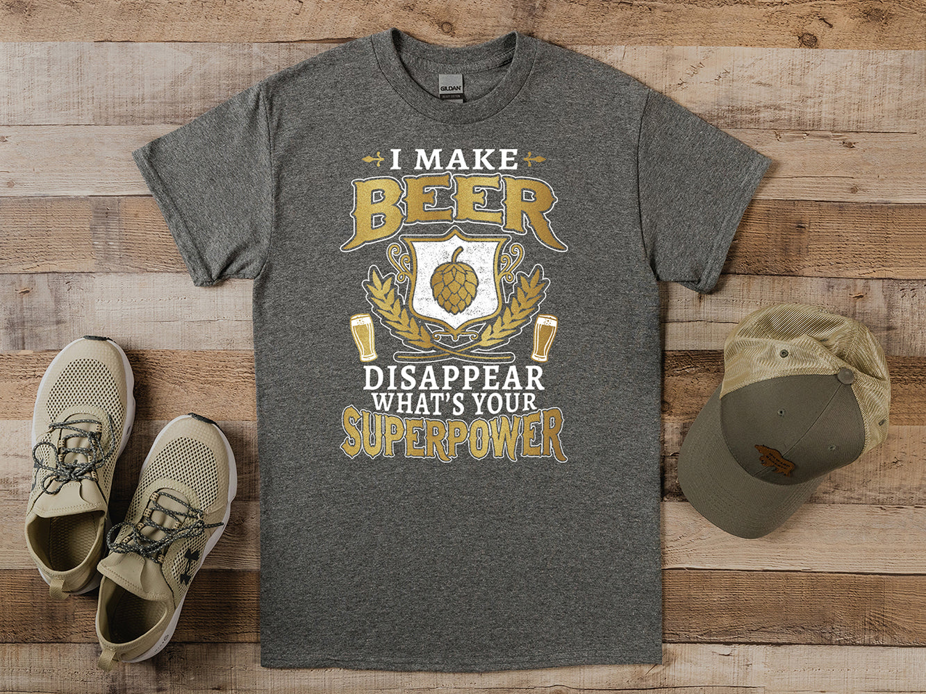 Beer Superpower Metallic T-Shirt