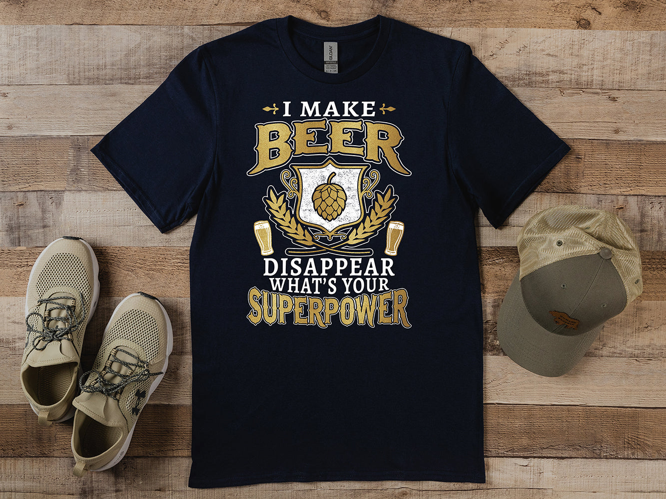 Beer Superpower Metallic T-Shirt