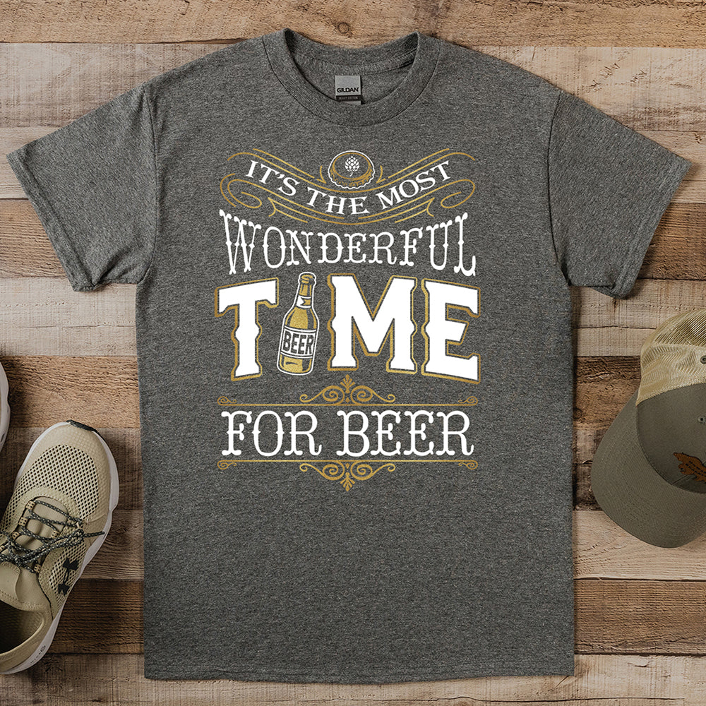 Wonderful Time For A Beer Metallic T-Shirt