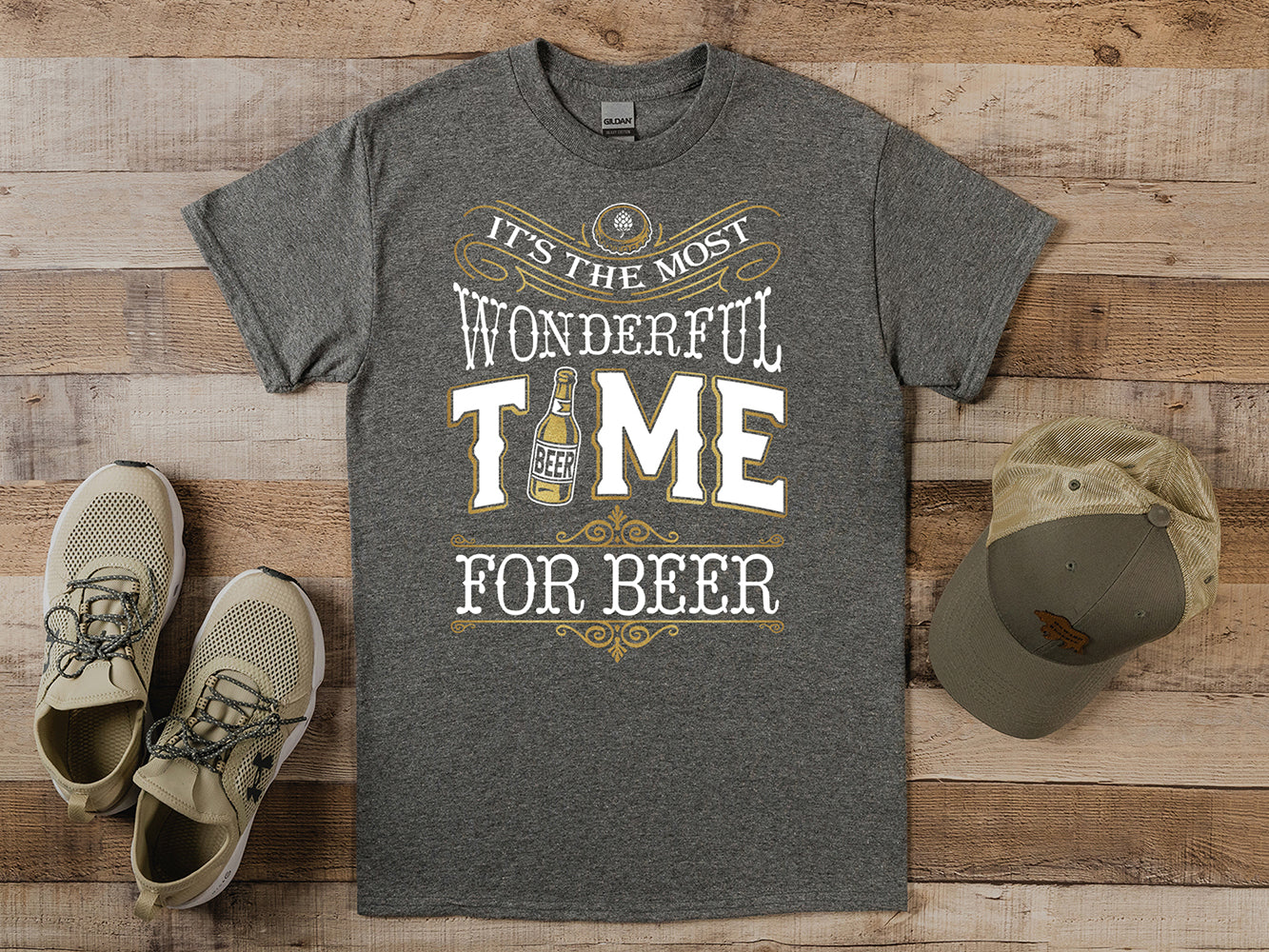 Wonderful Time For A Beer Metallic T-Shirt