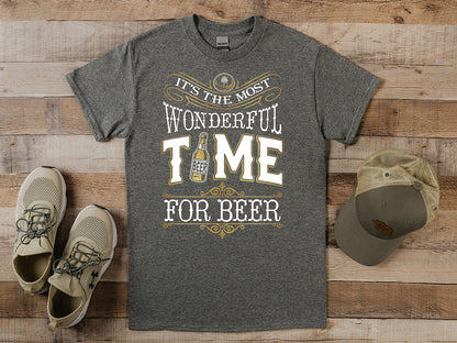 Wonderful Time For A Beer Metallic T-Shirt