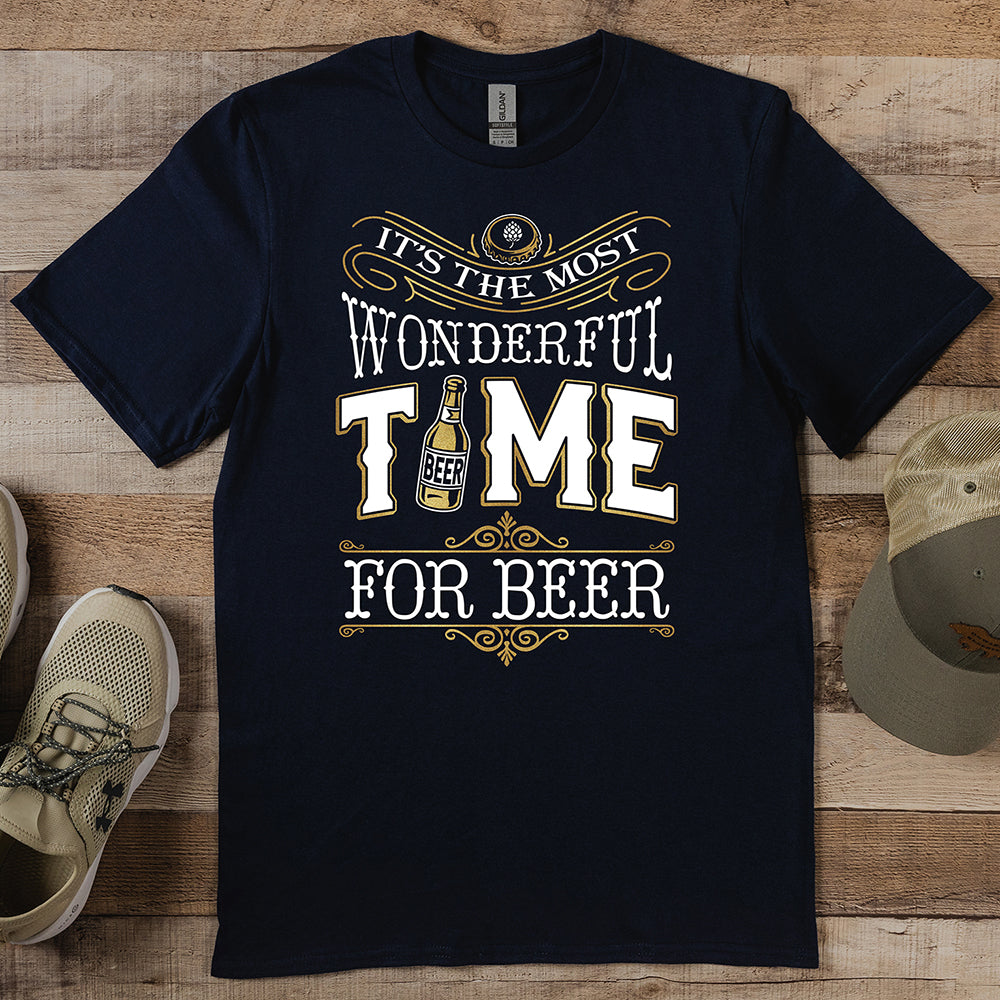 Wonderful Time For A Beer Metallic T-Shirt