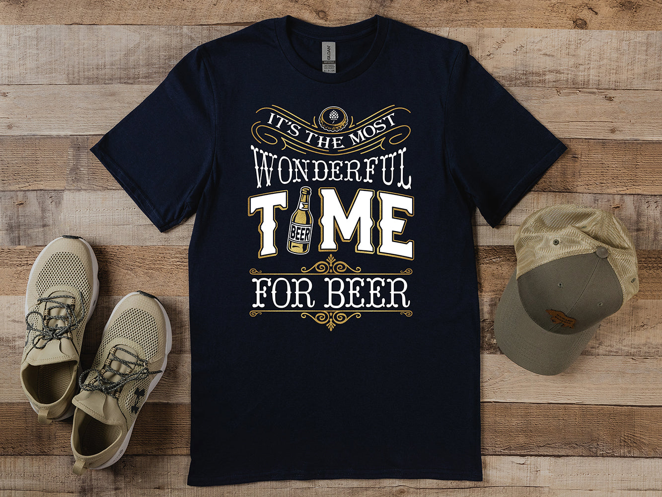 Wonderful Time For A Beer Metallic T-Shirt